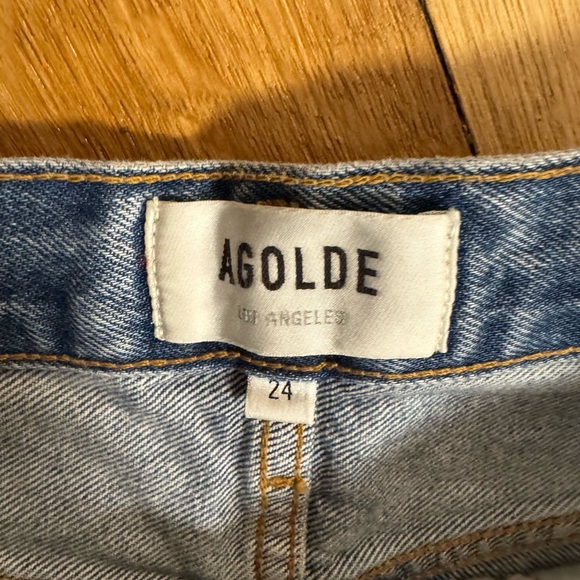 AGOLDE Women’s Parker Long Denim Shorts 100% Organic Cotton Size 24 - Picture 3 of 4